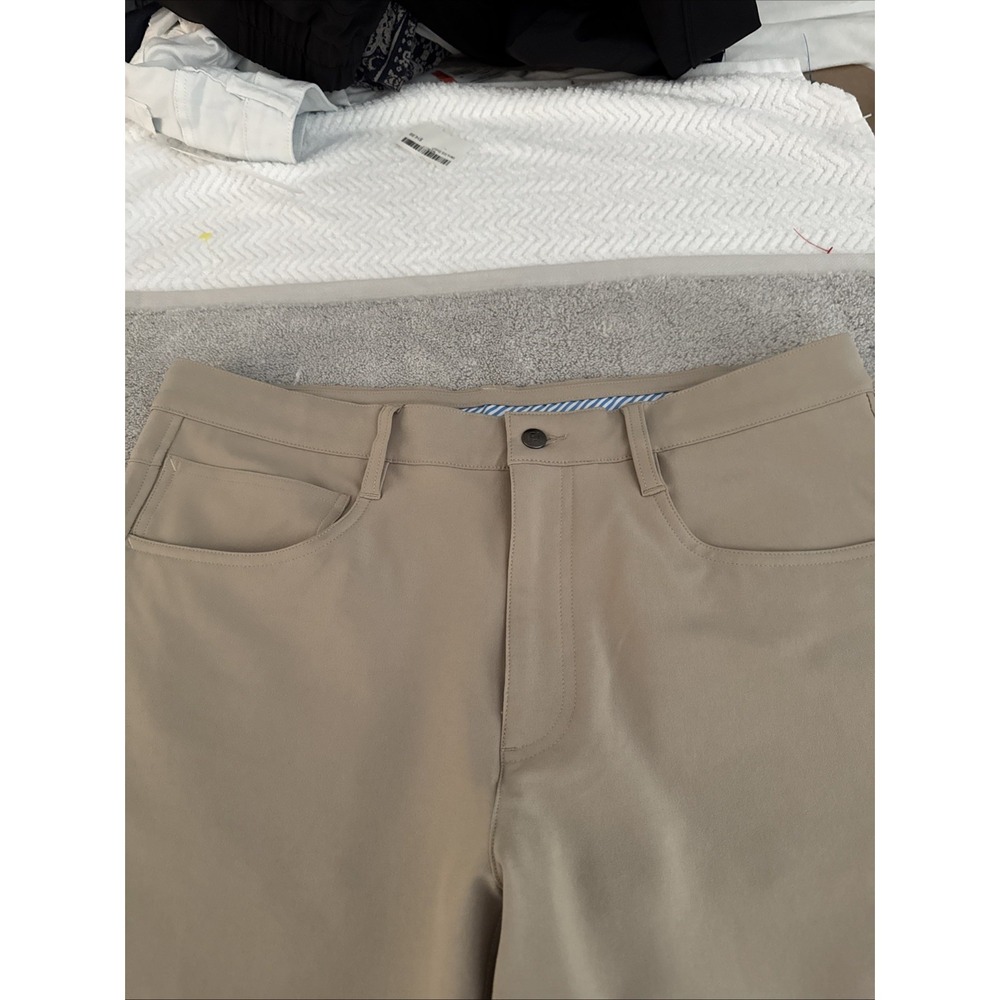 FootJoy Men's 34-30 Golf Pants Tan Athletic Fit Performance Stretch 5-Pocket